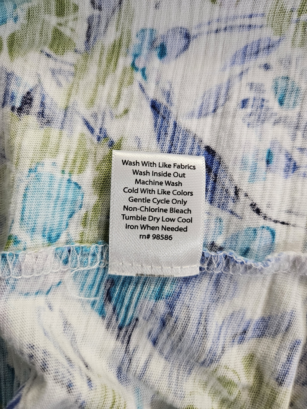 Women's Floral Short-Sleeve Tee - Blue & Green - Picture 5 of 8